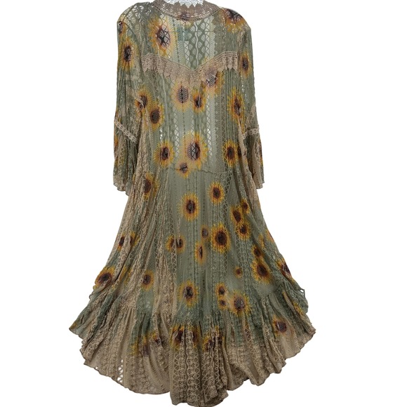 Origami byVivien Sunflower Lace Kimono Cardigan Fairy Victorian  Boho Festival L - Picture 2 of 9